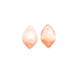 Orange Handmade Lampwork Pendants, Petaline, Orange, 19x13x5mm, Hole: 1.2mm