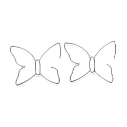 Черный Цвет Металла Латунь болтаться серьги, обернутые проволокой серьги, бабочка, металлический черный , 61x59x1 мм, штифты : 1 мм