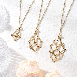 Золотой 3 шт. 3 стили 304 нержавеющая сталь пустой макраме мешочек кулон сингапурская цепочка ожерелье изготовление, с латунными скользящими бусинами, золотые, 17.28~29.25 дюйм (43.9~74.3 см), 1 шт / стиль