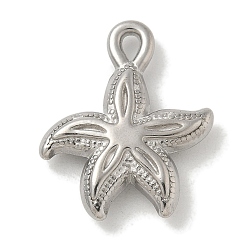 Нержавеющая Сталь Цвет Антикоррозийные 304 подвески из нержавеющей стали, очарование морской звезды, цвет нержавеющей стали, 22x17.5x4.5 мм, отверстие : 1.6 мм