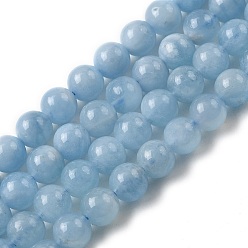 Аквамарин Природные Аквамарин бисер нитей, круглые, 6 мм, отверстие : 0.8 мм, около 30~31 шт / нитка, 29.53~30.71'' (75~78 см)