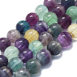 Флюорит Природного флюорита бисер нитей, круглые, 12 мм, отверстие : 1.2 мм, около 33 шт / нитка, 15.75'' (40 см)