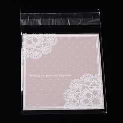 Pink Прямоугольник ОПП целлофановые мешки, розовые, 13.6x9.7 см, односторонняя толщина: 0.035 мм, внутренняя мера: 10.5x9.7 см, около 95~100 шт / упаковка