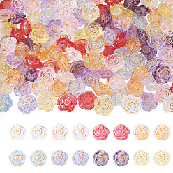 (52) Непрозрачная лаванда Прозрачные акриловые бусины камелии, золотой металл обвитыми, разноцветные, 19x9.5 мм, отверстие : 2 мм, 8 цветов, 15 шт / цвет, 120 шт / комплект