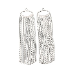 Платинированный Латунь кисточкой большие кулоны, долговечный, без никеля , Реальная платина, 54x13.5x1 мм, отверстие : 1.4 мм