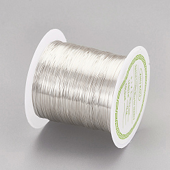 Silver Round Copper Wire Copper Beading Wire for Jewelry Making, Long-Lasting Plated, Silver, 28 Gauge, 0.3mm, about 236.22 Feet(72m)/roll
