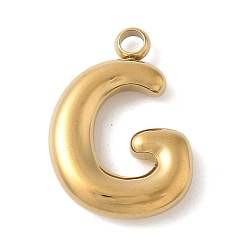 Letter G 304 начальные подвески из нержавеющей стали, ионное покрытие (ip), реальный 18 k позолоченный, Буква G, 16~18x6~18x3 мм, отверстие : 1.8 мм