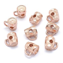 Rose Gold Brass Beads, Cadmium Free & Nickel Free & Lead Free, Cup, Long-Lasting Plated, Rose Gold, 9x10.5x7mm, Hole: 2.5mm