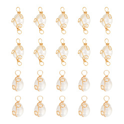 Золотой Набор для поиска поделок для изготовления ювелирных изделий, включая подвески и подвески из натурального жемчуга класса АА, с обмоткой из медной проволоки, золотые, 16.5~23x8.5~9x7~8 мм, отверстие : 3~3.5 мм, 20 шт / коробка