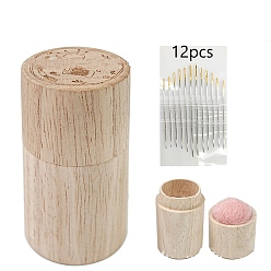 Pink Иглы из железной пряжи, тупые иглы с большим ушком, для вышивки крестом, вязание, вышивка лентами, с деревянной коробкой, розовые, 40x85 мм