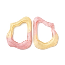 Шампанско-Желтый Кабошон из полупрозрачной смолы с декодированием, двухцветная блестящая рамка неправильной формы, розовый жемчуг, шампанское желтый, 43x32x6 мм