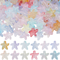 (52) Непрозрачная лаванда 120шт 12 цвета двухцветные прозрачные стеклянные бусины, морская звезда, разноцветные, 13x13.5x4.5 мм, отверстие : 1.2 мм, 10 шт / цвет