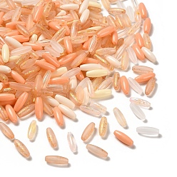 Легкий Лосось Окрашенные стеклянные бусины, продолговатый длинный овал, разнообразные, светлый померанцевый, 12.5x4.5 мм, отверстие : 0.9~1 мм, Около 2857 шт / 1000 г