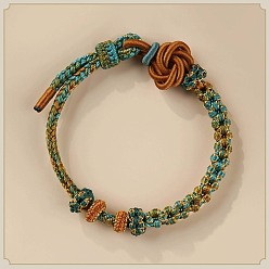 Средний Аквамарин Браслеты ручной вязки из полиэстера и вощеной ткани для мужчин и женщин, узел, средний аквамарин, внутренний диаметр: 2-3/8 дюйм (6 см)