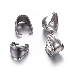 Нержавеющая Сталь Цвет Устойчив к потускнению 304 защелкивающиеся дужки из нержавеющей стали, цвет нержавеющей стали, 9.5x9x6.5 мм, штифты : 1 мм