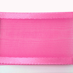 Hot Pink 100 Yards Polyester Organza Ribbon with Satin Edge, Hot Pink, 3/8 inch(9mm)