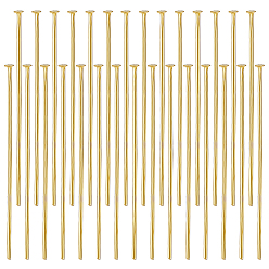 Настоящее золото 16K 304 Штифты с плоской головкой из нержавеющей стали, для изготовления ювелирных изделий, реальный 16 k позолоченный, 35x0.7 мм, 21 датчик, Руководитель: 1.5 mm, Около 200 шт / коробка