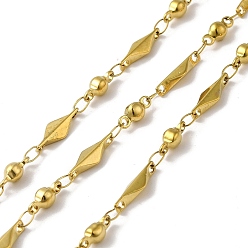 Золотой Ионное покрытие (ip) 304 ромбозвенные цепи из нержавеющей стали, с катушкой, пайки, золотые, 11.5x4x2 mm и 8x3.5x3.5 mm