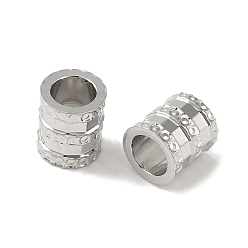 Платина Стойка металлизированный латунь европейский бисер, долгоиграющий, без свинца и без кадмия, бусины с большим отверстием, колонка, платина, 6.5x6 мм, отверстие : 4 мм