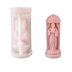 Белый Силиконовые формы для свечей своими руками, для изготовления свечей, колонка, белые, 58x57x124 мм, внутренний диаметр: 43x44 мм