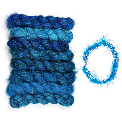 Королевский синий Непальский шнур из чистого шелка, круглые, королевский синий, 1~3 мм, около 65.62 ярдов (60 м) / пачка