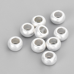 925 Sterling versilbert Aluminium Zwischen perlen, matte Stil, Rondell, cadmiumfrei und bleifrei, 925 Sterling versilbert, 5x3 mm, Bohrung: 2.5 mm