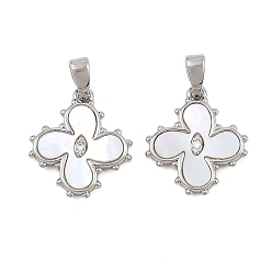 Платина Латунные микро проложить кубического циркония подвески, , с оболочкой, платина, 16x14.5x2.5 мм, отверстие : 4.5x2.5 мм