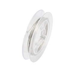 Серебро Круглая медная проволока для изготовления ювелирных изделий, серебряные, 26 датчик, 0.4 мм, около 16.4 футов (5 м) / рулон