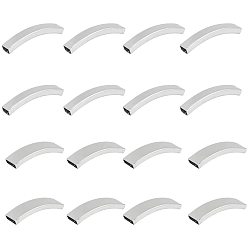 Stainless Steel Color 201 Stainless Steel Slide Charms, Polished, Rectangle, Stainless Steel Color, 74x73x25mm, 24pcs/set