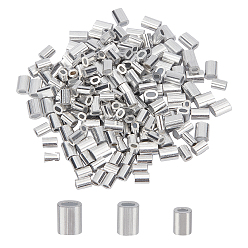 Stainless Steel Color Oval Aluminum Sleeves Clamps, for Wire Rope Swage Clip, Stainless Steel Color, 450pcs/box