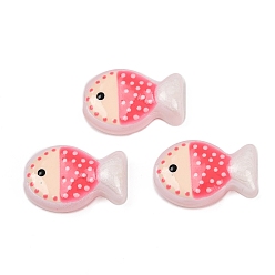 Светло-Вишневый Выпечка окрашенные стеклянные бусины, рыба, с эмалью, светло-вишневый, 20x13x5.5 мм, отверстие : 1.4 мм