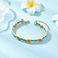 (52) Непрозрачная лаванда Браслеты из стеклянных бусин для женщин, подсолнечник, разноцветные, 7-5/8 дюйм (19.5 см)