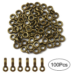 Античная Бронза 60шт. тибетские трубчатые дужки, без свинца и без кадмия, античная бронза, 6.5x2 мм, отверстие : 2 мм, внутренний диаметр: 3 мм