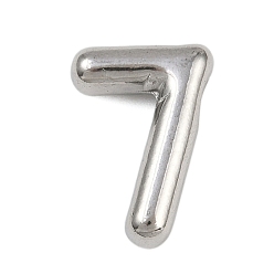 Number 304 подвески из нержавеющей стали, фигурные подвески, цвет нержавеющей стали, число 7, 19x13x5.5 мм, отверстие : 2 мм