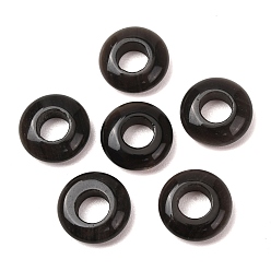 Silver Sheen Obsidian Натуральные бусины из европейского обсидиана с серебристым блеском, бусины с большими отверстиями в форме шайбы, 14x4~4.2 мм, отверстие : 6~6.2 мм