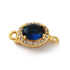 Настоящее золото 18K Латунные микро проложить кубического циркония ящик с застежками, без кадмия, без никеля и без свинца, со стеклом, овальные, реальный 18 k позолоченный, 15.5x8x8 мм, отверстие : 1.2 мм