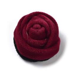 Dunkelrot Cabochons aus Samtstoff, Rose Blume, dunkelrot, 23~24x16 mm