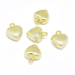 Echt 18 k vergoldet Messing Charme, Herz, echt 18 k vergoldet, 14x11.5x6 mm, Bohrung: 2 mm