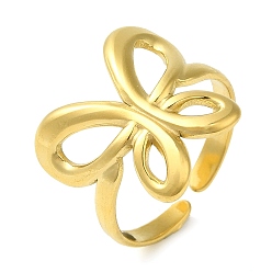 Настоящее золото 18K Бабочка 304 открытые манжеты из нержавеющей стали для женщин, реальный 18 k позолоченный, бабочки: 17x17мм, регулируемый