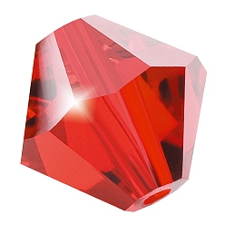 90070 Light Siam Хрустальные бусины preciosa®, чешский хрусталь, биконус(451 69 302 рондель), 90070 светлый сиам, 6 мм, отверстие : 1 мм
