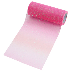 Камелия 10 ярдов радужного цвета полиэстеровый тюль рулоны ткани, Катушка блестящей сетчатой ленты для свадьбы и декора, камелия, 5-7/8 дюйм (150 мм)