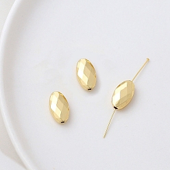 Oval Spacer бисер латунные, золотые, овальные, 8x14 мм, отверстие : 2 мм