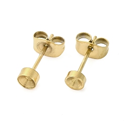 Золотой 304 Выводы серьги из нержавеющей стали шпилька, с петлей и ушной гайкой / серьгами, золотые, 4x13.5 мм, отверстие : 3.5 мм, штифты : 0.8 мм
