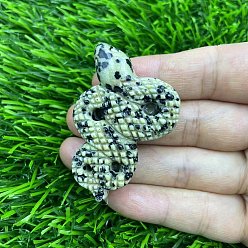 Далматинских Джаспер Натуральная далматинская яшма резная статуя змеи украшение дома, Статуэтки по фен-шуй для украшения домашнего офиса, 50 мм