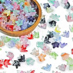 (52) Непрозрачная лаванда Прозрачные колпачки для бусин в стиле лэмпворк, цветок, разноцветные, 12x10 мм