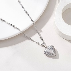 Нержавеющая Сталь Цвет 316 кулон в форме сердца из нержавеющей стали 304 ожерелья-спутники из нержавеющей стали для женщин, не тускнеет, цвет нержавеющей стали, 15.63 дюйм (39.7 см)