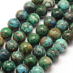 Chrysocolla Natural Chrysocolla Beads Strands, Round, 10mm, Hole: 1mm, about 39pcs/strand, 15.75 inch(40cm)