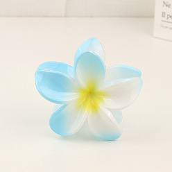 Темно-Голубой Пластиковая заколка для волос с когтями, аксессуары для волос плюмерия для девочек и женщин, цветок, глубокое синее небо, 83x40 мм