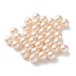 Белый Навахо Пластиковые жемчужные бисера, круглые, навахо белый, 10x9.5 мм, отверстие : 1.6 мм