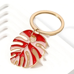 Красный Эмалированные брелки, украшения для сумок и кошельков, лист, красные, 6.5x3 см